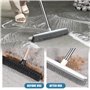 Balai en caoutchouc avec raclette - Brosse de sol pour tapis avec manche télescopique pour enlever les poils d'animaux, chats, c