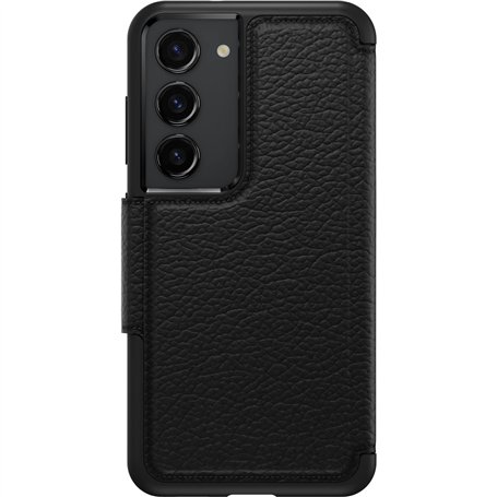 OtterBox Étui Portefeuille en Cuir véritable pour Galaxy S23 Strada Series - Shadow (Noir)