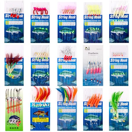 Yoshikawa Mitraillette Maquereau pour Pêche en Mer Plumes de Maquereau avec Plumes de Perles Lumineuses