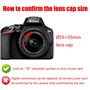 Lot de 2 cache-objectifs 55 mm compatibles avec Nikon D3500 D5600 avec AF-P 18-55 mm pour Canon M50 Mark II avec objectif EF-M 1