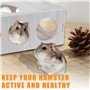 Lot de 2 tunnels pour hamster - Cachette en bois - Pour hamster - Cachette en bois - Pour cochon de mer, hamster nain, hamster d