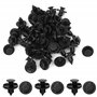 sourcing map 50 x 8mm Hole Plastic Rivets Fastener Push Clips Black for Car Auto Aile