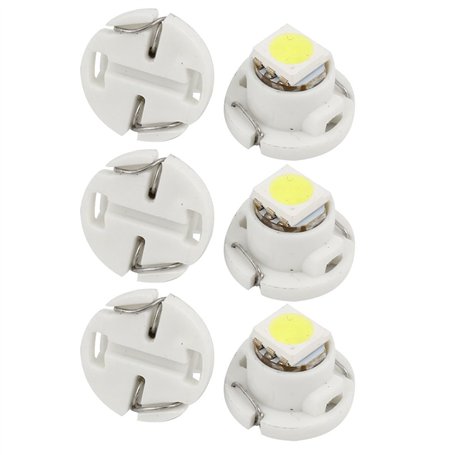 sourcing map 6pcs SMD LED Blanc 5050 T4.7 Auto Voiture Compteur tableau bord interne ampoule