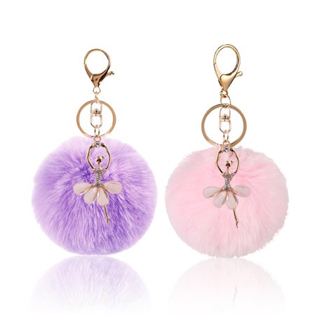 Porte-Clés Boule De Fourrure 2 Pièces