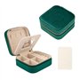 MEMOFYND 1 boîte à bijoux carrée en velours vert avec 1 chiffon de polissage en argent blanc