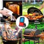 ANCLLO Thermomètre numérique à double sonde programmable sans fil étanche - Thermomètre de cuisine, cuisson au four, barbecue et