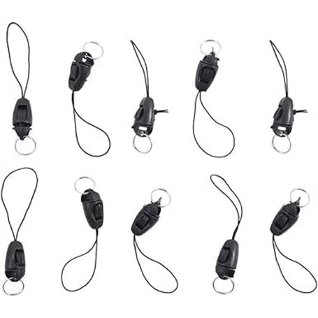 Lot de 10 boucles détachables noires pour téléphone portable