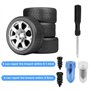 Gvolatee Lot de 30 Meche Pneu Crevaison, Kit Reparation Pneu Voiture, Clous Pneus Voitures, Clou en Caoutchouc de Pneu sous Vide