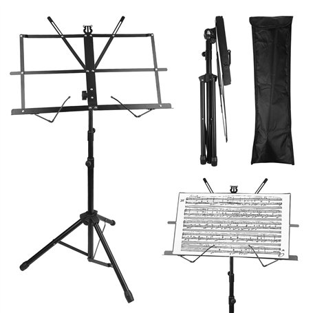 Elsrantor Pupitre Musique Pliable et Léger & Porte-livre 2 en 1