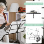 Elsrantor Pupitre Musique Pliable et Léger & Porte-livre 2 en 1, Pupitres de Musique Hauteur Ajustable, Support de Partitions en