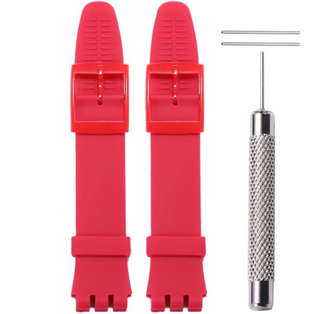 WRISTARMOR Lot de 2 bracelets de rechange en silicone pour Swatch 19 mm étanche avec outil