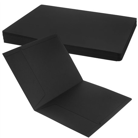 JEUIHAU Lot de 30 dossiers en papier kraft noir A4 avec fente et rabat pour cartes