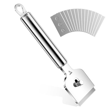 Relota Grattoir Plaque Vitrocéramique Professionnel avec 14 Métal Lames de Rechange