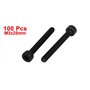 sourcing map 100pcs M3x25mm Vis à Tête Cylindrique à Six Pans Creux Tête Hexagonale Boulon en Acier Allié Noir