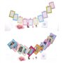 byou Cadre Photo Papier, Kit de Décoration Murale avec Cadres Photos avec 20 pièces Multicolore Mini Clips en Bois et 2 pièces T