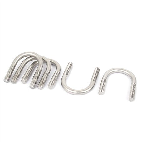 sourcing map M6 304 Inoxidable Acier Rond plier U-Boulon Attache 5pcs pour 22mm Tuyau Dia