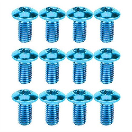 12 pièces vtt boulons de rotor de frein à disque vtt vis de vélo vis de disque de frein pour vtt route vtt tête T25 (bleu)