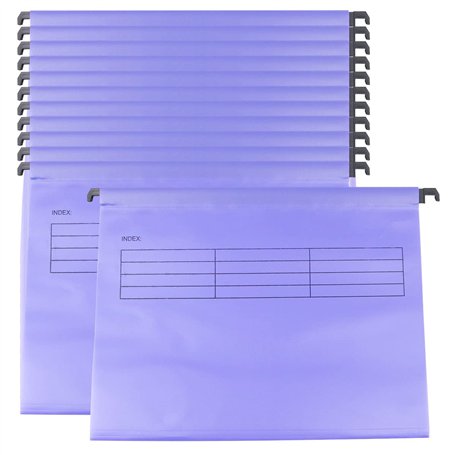 WANGCL Lot de 12 dossiers suspendus A4 avec onglets et inserts en carton pour armoire de classement A4 - Violet