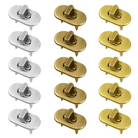 Aweisile 15 Sets Fermoir Tourniquet Fermoir Sac Fermoirs Verrouillage Twist Fermoir Sac à Main Serrures Turn Locks pour Le Brico