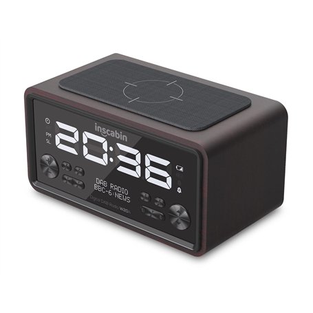 Inscabin W20A DAB/DAB + FM Radio-réveil numérique avec chargement sans fil/grand écran