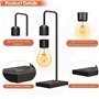 Floatidea Ampoule à lévitation magnétique avec socle de recharge sans fil de luxe (Apple/Android) Lampe de table flottante noire