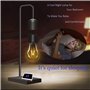 Floatidea Ampoule à lévitation magnétique avec socle de recharge sans fil de luxe (Apple/Android) Lampe de table flottante noire