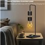 Floatidea Ampoule à lévitation magnétique avec socle de recharge sans fil de luxe (Apple/Android) Lampe de table flottante noire
