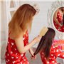 2 Brosse à Cheveux en Bambou Naturel, Brosse à Cheveux Naturelle avec Nettoyant Brosse, Brosse Demelante Cheveux en Bambou pour 