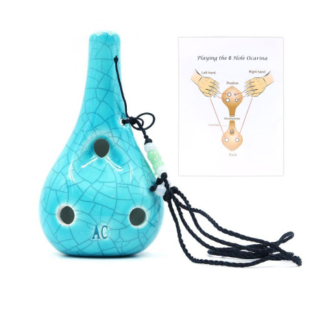 Alnicov Ocarina 6 trous Style bouteille de vin Alto C Bleu glacé
