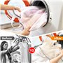 Lot de 2 grands filets à linge pour machine à laver, sac à linge avec poignées, 50 x 60 cm, sac à linge avec fermeture éclair, d