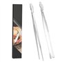Set de 2 pince de cuisine en inox 30 cm - pointe dentée précise - pince alimentaire pour barbecue