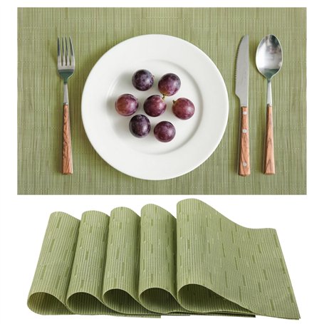 Lot de 6 sets de table en vinyle lavables
