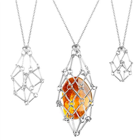 Mtlhbcg Collier support de pierres en cristal：Lot de 3 colliers en cristal