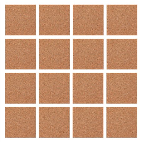 Lot de 16 plaques de liège autocollantes - Tapis en liège - 1 mm d'épaisseur - Rectangulaires - Pour dessous de verre