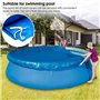 Ostop Bâche Piscine Ronde Diamètre 183 cm, Baches Solaire Piscine de Protection Couverture Piscine Imperméable Coupe-Vent Corde 
