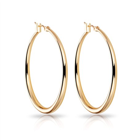 Boucles d'oreilles créoles en or 40 mm