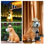 Tuzsocr Statues de jardin solaires - Figurines de chien avec lanterne solaire LED - Décoration de jardin pour l'extérieur - Stat