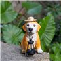 Tuzsocr Statues de jardin solaires - Figurines de chien avec lanterne solaire LED - Décoration de jardin pour l'extérieur - Stat
