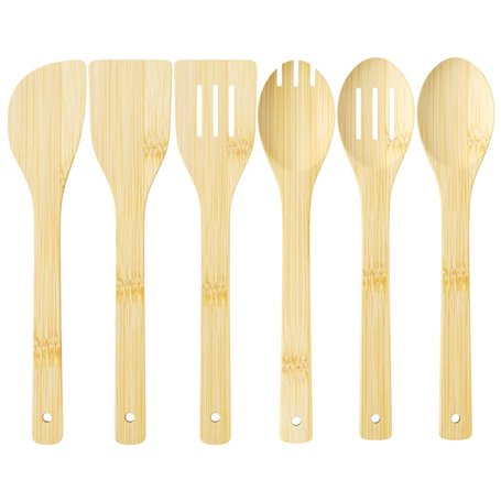 MeoZynxadril 6 Pièces Ustensiles de Cuisine en Bambou - Spatule