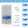 JOPHEK 0.01 g/500g Balances de Cuisine Precision, Balance de Cuisine 5 Unités de Mesure Écran LCD Rétroéclairé Mini Portable pou