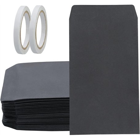 Lot de 110 enveloppes en papier kraft avec ruban adhésif double face