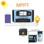 Yoving Régulateur de Charge Solaire MPPT 100A Intelligent 12V/24V Automatique, Haute Efficacité avec Affichage LCD et Compensati