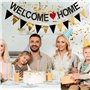 LYJOW Guirlande Welcome Home, Noir Welcome Home Banderole Decorative de Welcome Home pour la Decoration de Fête de Famille de la