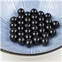 Zwenjuan Perles de Verre,100PCS Noir Perles Spacer Perles Rondes en Onyx d'espacement Lisses avec Trous pour DIY Artisanat Colli