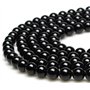 Zwenjuan Perles de Verre,100PCS Noir Perles Spacer Perles Rondes en Onyx d'espacement Lisses avec Trous pour DIY Artisanat Colli
