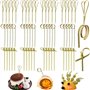 300 Pièces Bâtonnets à Cocktail Brochettes Nouées en Bambou de Style Japonais Pics de Nourriture Cure-Dents avec Extrémités Tors