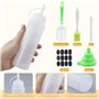 Lot de 4 Bouteilles Squeeze en Plastique Transparent – 250 ml avec Graduation et Bouchons – Antifuite Bouteille Sauce– Idéales p