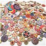 Boutons De Couture 100 Pièces, Fantaisie Et De Vêtements En Bois, Ronds Vintage