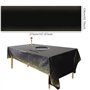 HXMJIED Lot de 3 nappes de Noël jetables en plastique avec confettis jetables - Noir et pois dorés - 137 x 274 cm