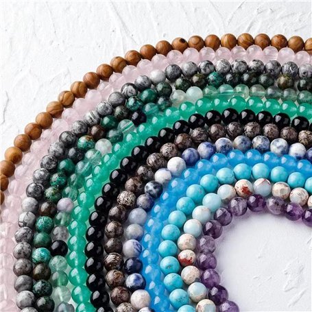 625pcs De Pierre Naturelle Multicolore 8 mm 24 Styles Perles de Pierre pour la Fabrication de Bijoux et la Guérison des Pierres